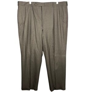 Corbin Dress Pants Mens 41x31 Charcoal Gray Pleated Cuffed Tailored USA Trousers